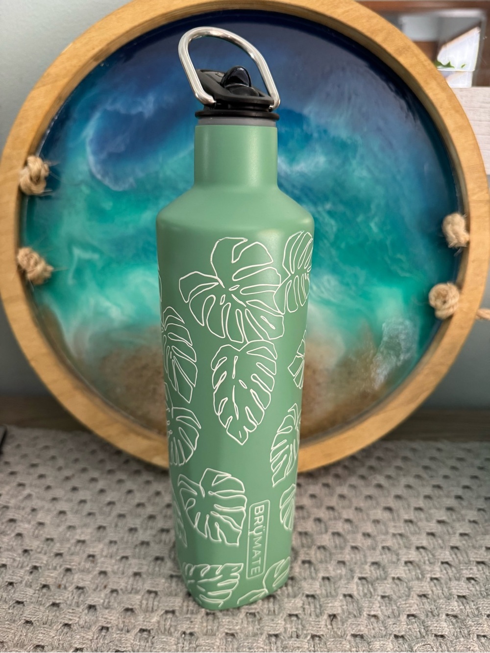 BRUMATE Matte Green Monstera Stainless Water Bottle